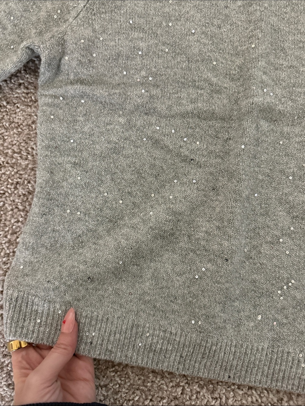 Abercrombie Sparkly Mockneck Sweater Tee - Picture 3 of 4